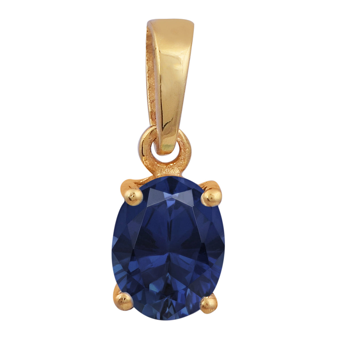 Multi Stone Oval Gemstone Pendant - Sterling Silver Gold Plated