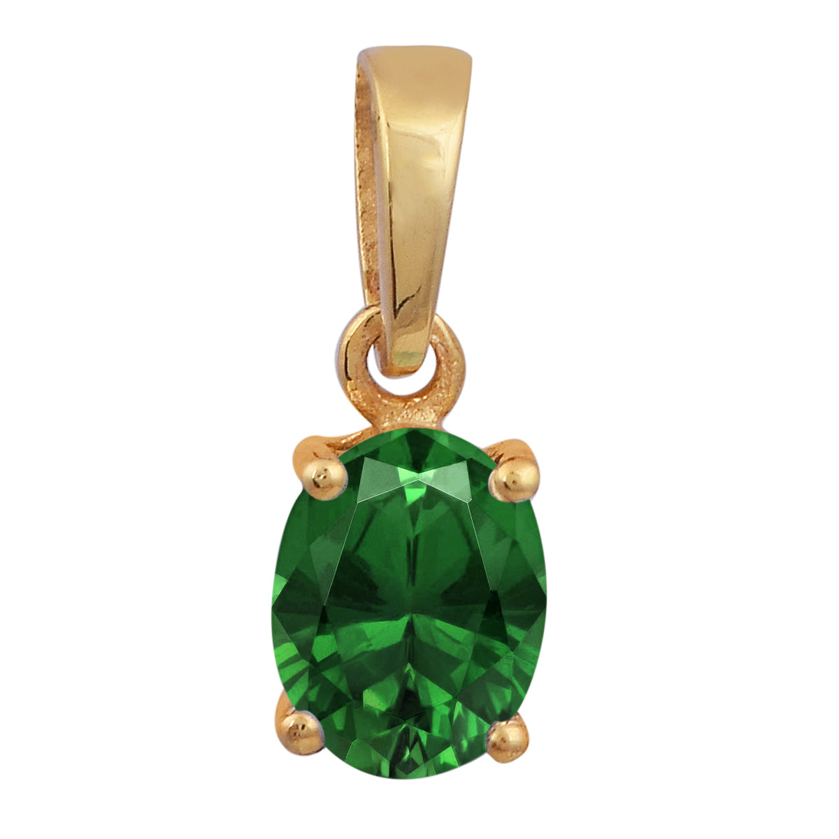 Multi Stone Oval Gemstone Pendant - Sterling Silver Gold Plated