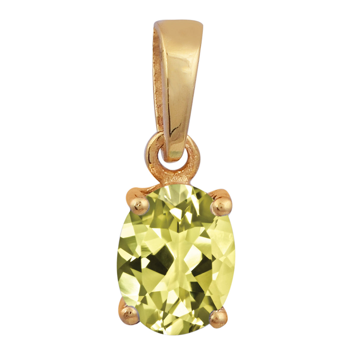 Multi Stone Oval Gemstone Pendant - Sterling Silver Gold Plated