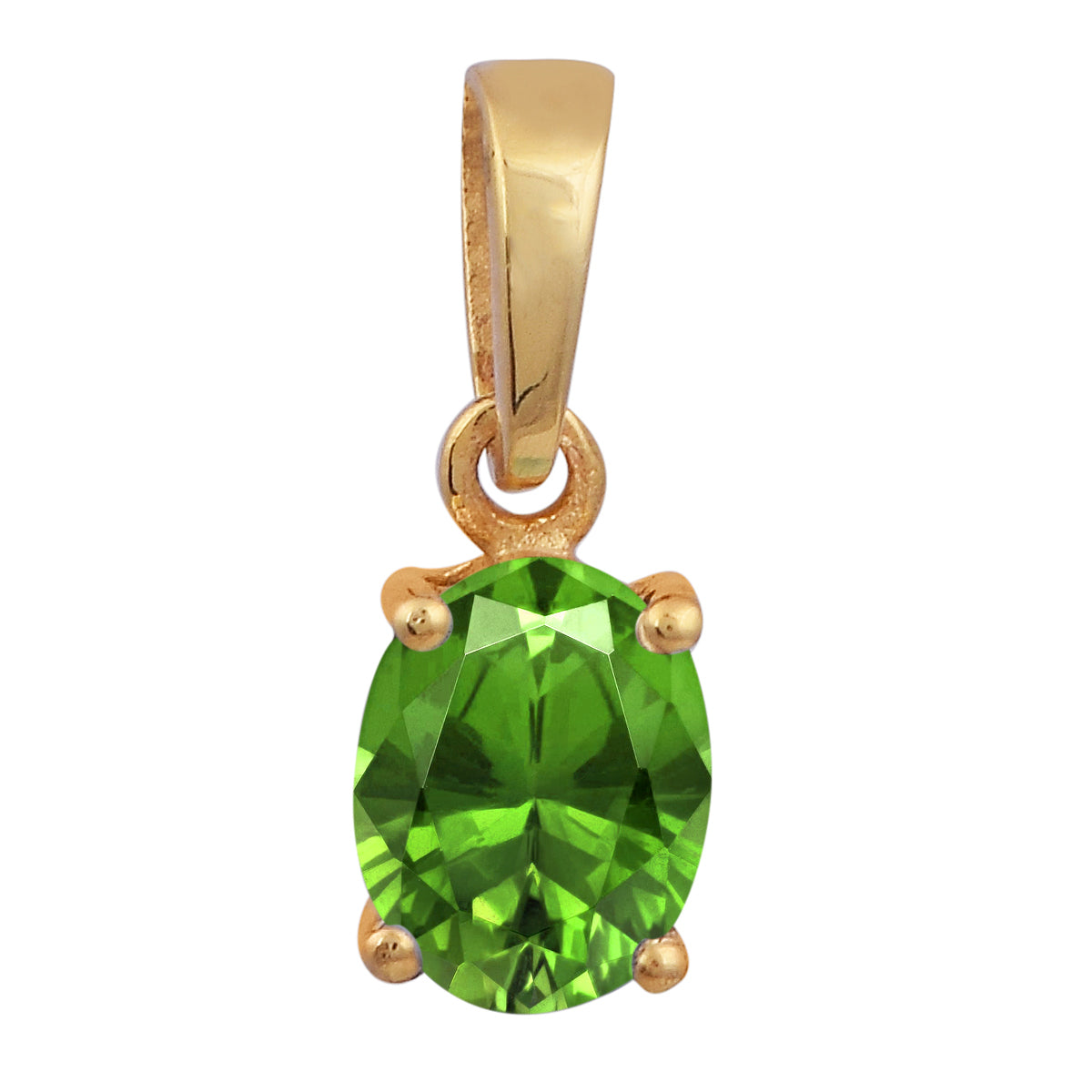 Multi Stone Oval Gemstone Pendant - Sterling Silver Gold Plated