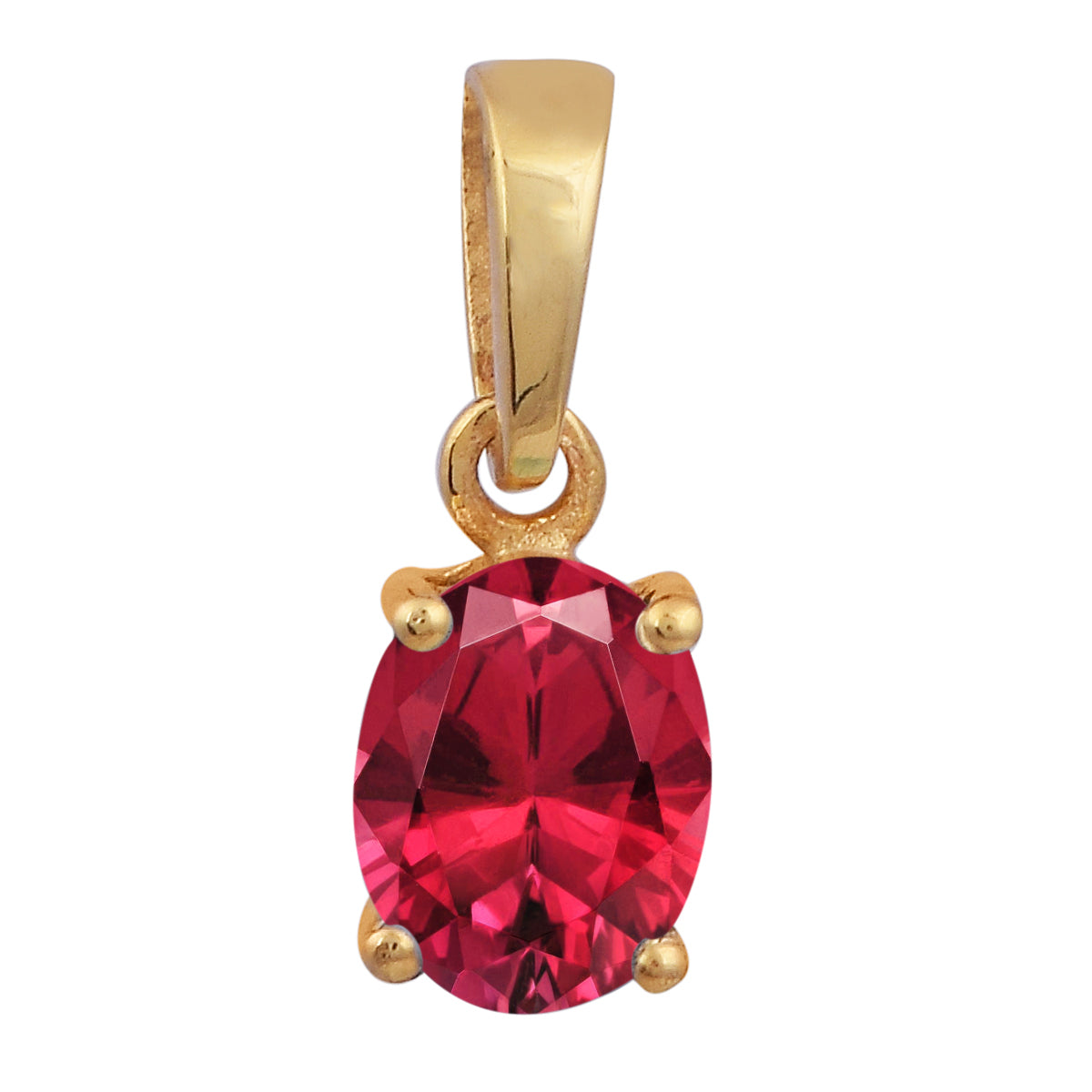 Multi Stone Oval Gemstone Pendant - Sterling Silver Gold Plated