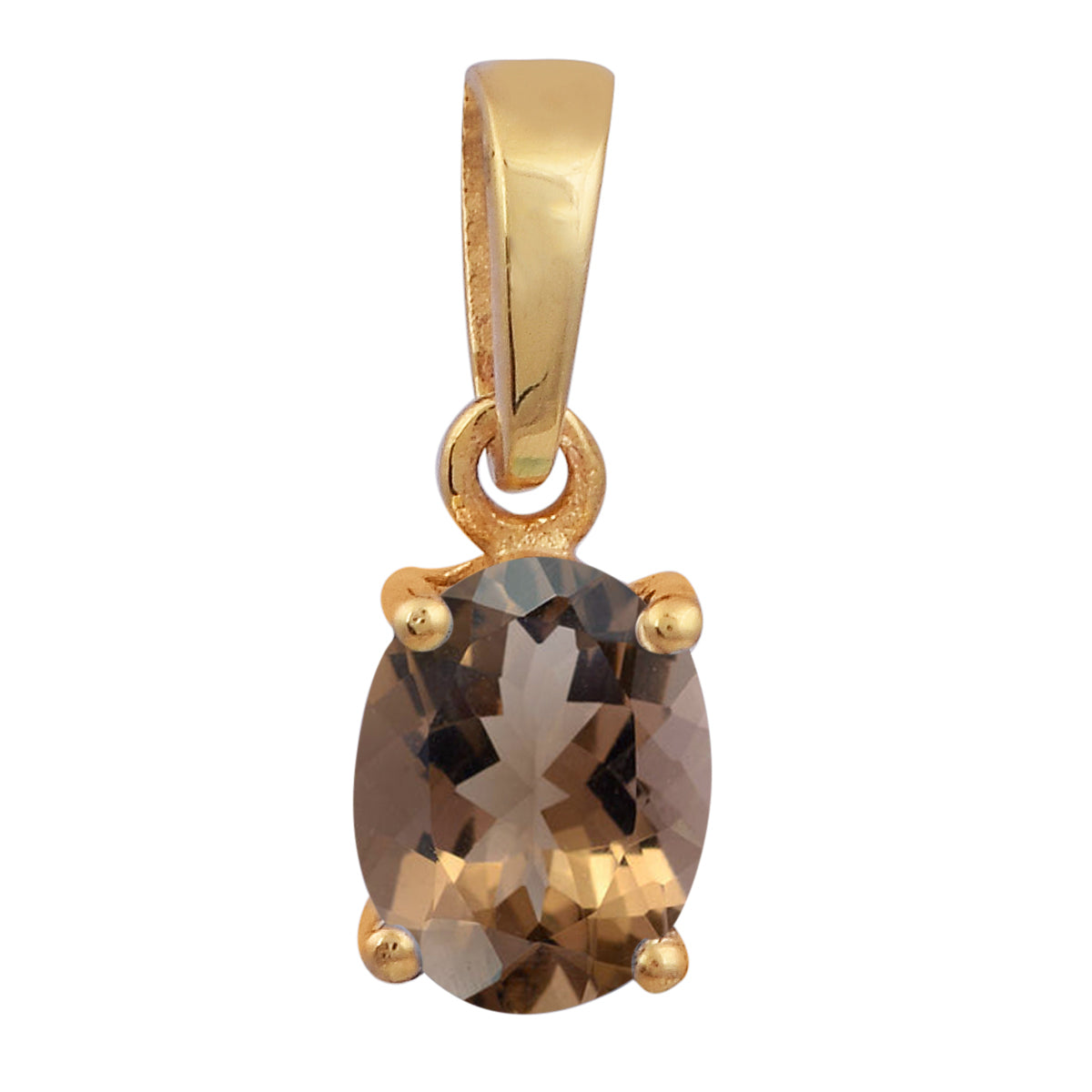 Multi Stone Oval Gemstone Pendant - Sterling Silver Gold Plated