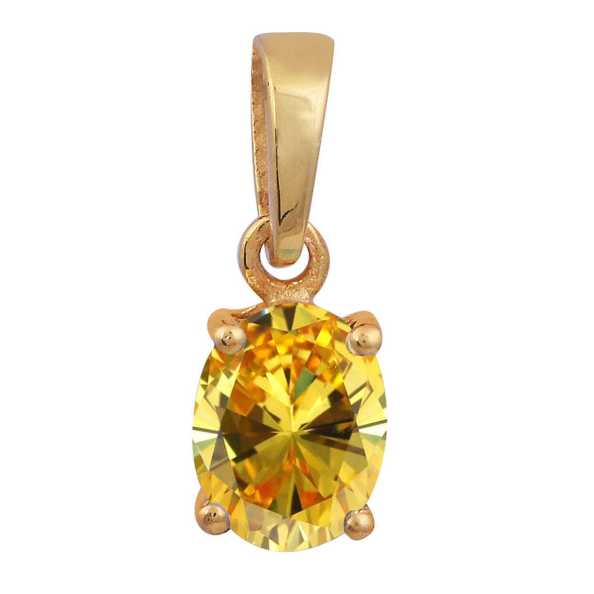 Multi Stone Oval Gemstone Pendant - Sterling Silver Gold Plated