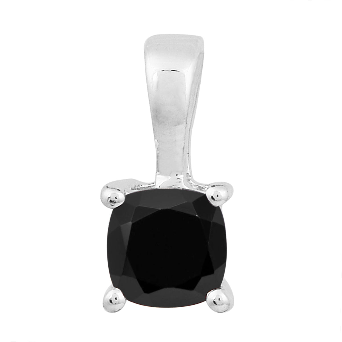 Multi Stone Cushion Solitaire Pendant - Sterling Silver