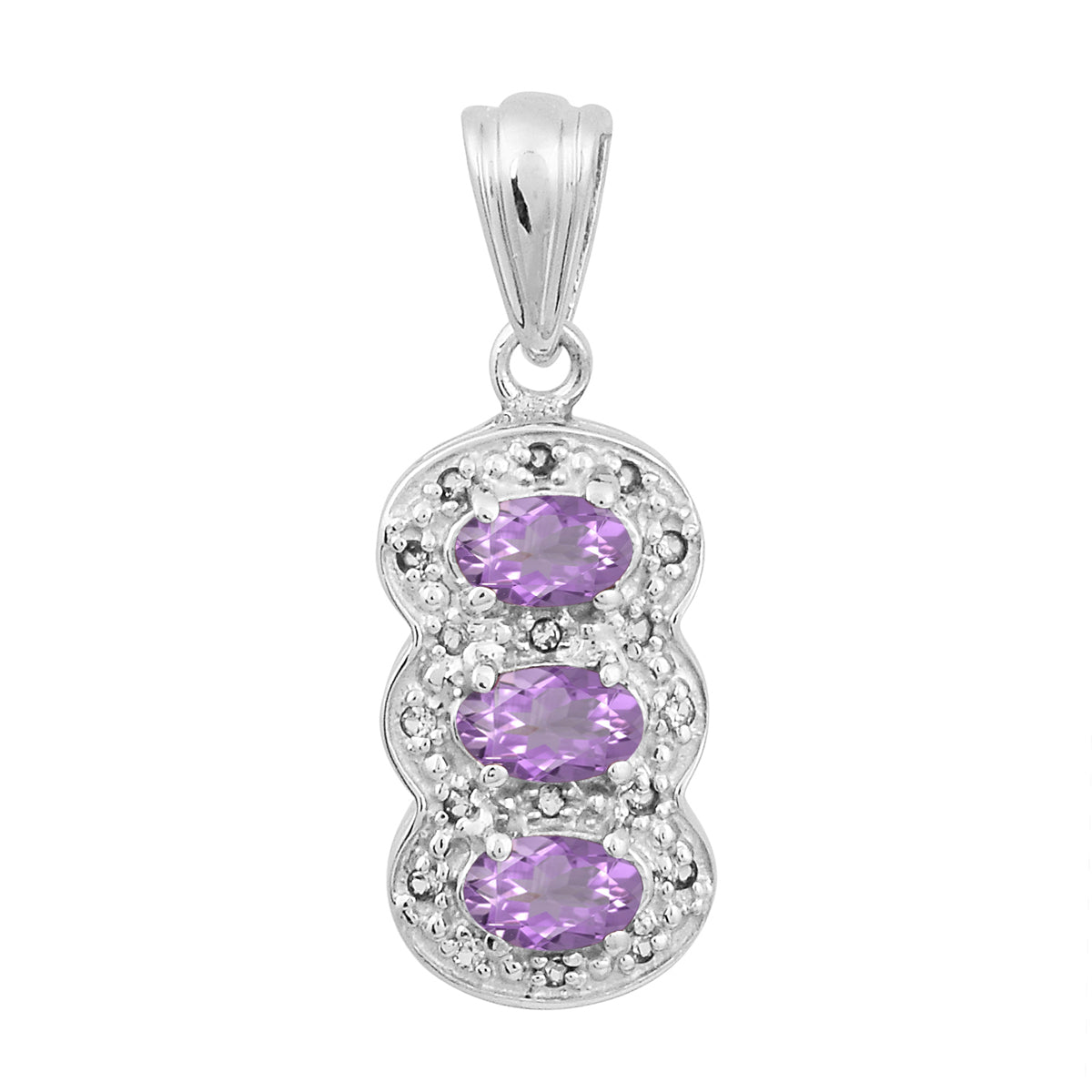 Multi Stone Three Gemstone Pendant - Sterling Silver