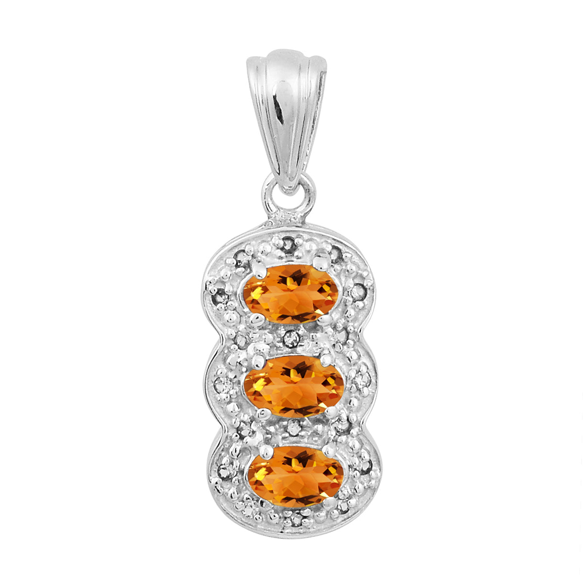 Multi Stone Three Gemstone Pendant - Sterling Silver