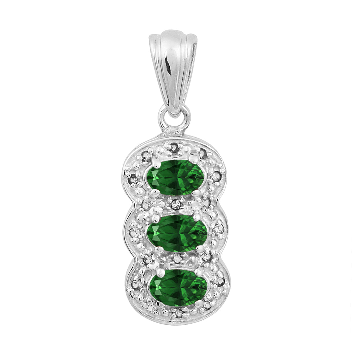 Multi Stone Three Gemstone Pendant - Sterling Silver