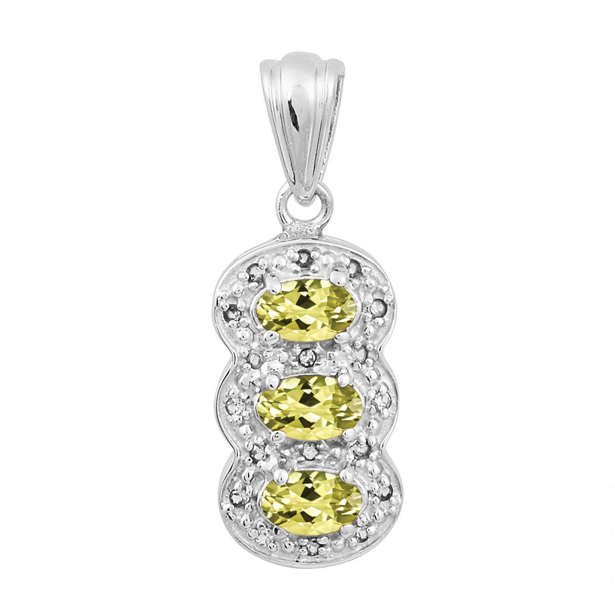 Multi Stone Three Gemstone Pendant - Sterling Silver