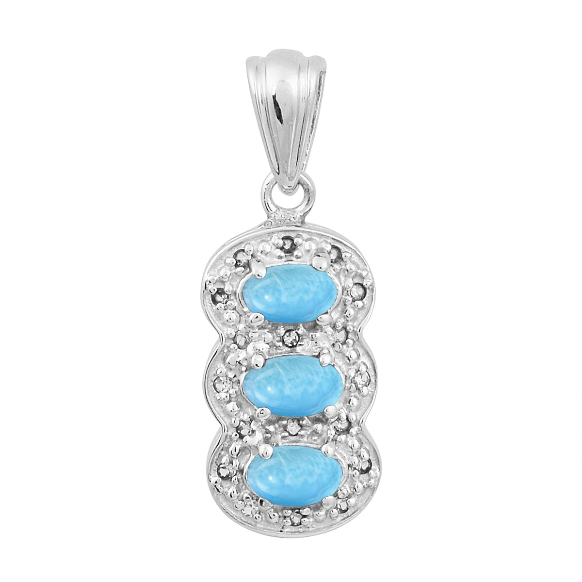 Multi Stone Three Gemstone Pendant - Sterling Silver