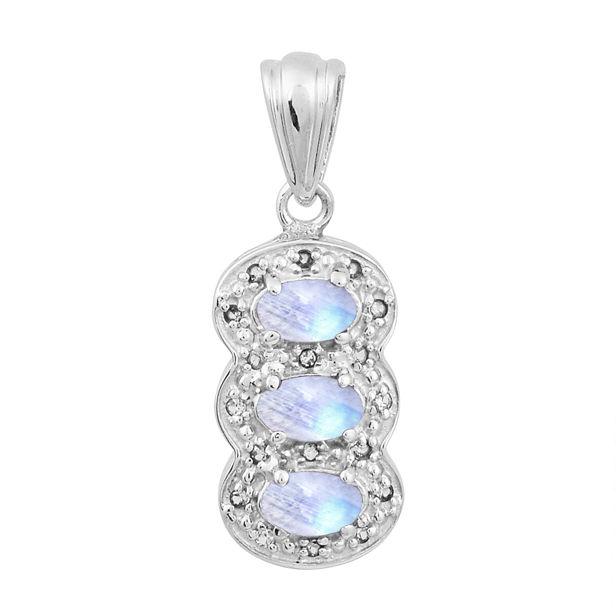 Multi Stone Three Gemstone Pendant - Sterling Silver