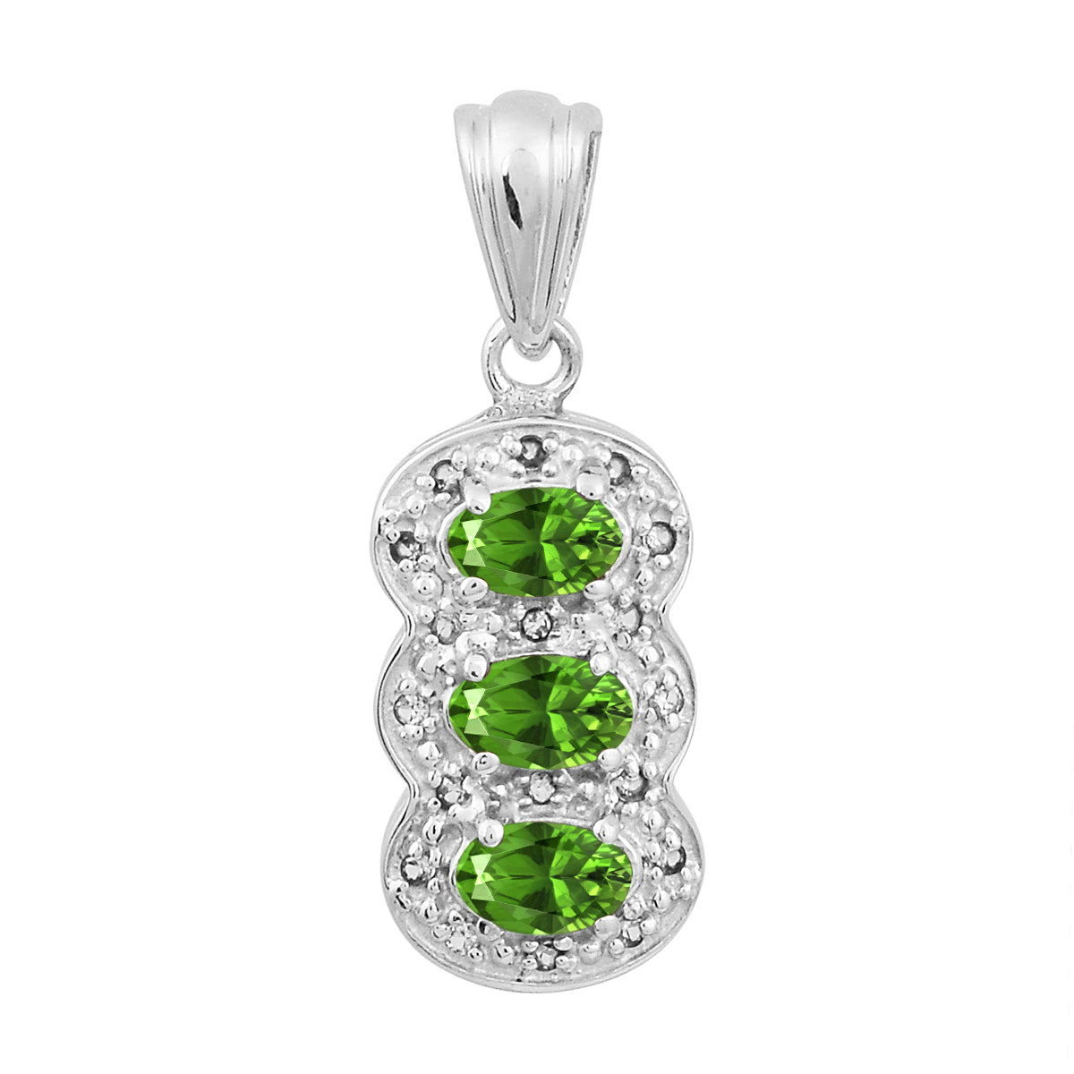 Multi Stone Three Gemstone Pendant - Sterling Silver