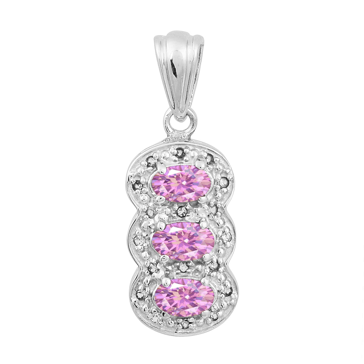 Multi Stone Three Gemstone Pendant - Sterling Silver