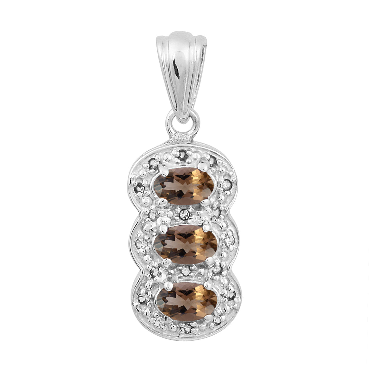 Multi Stone Three Gemstone Pendant - Sterling Silver
