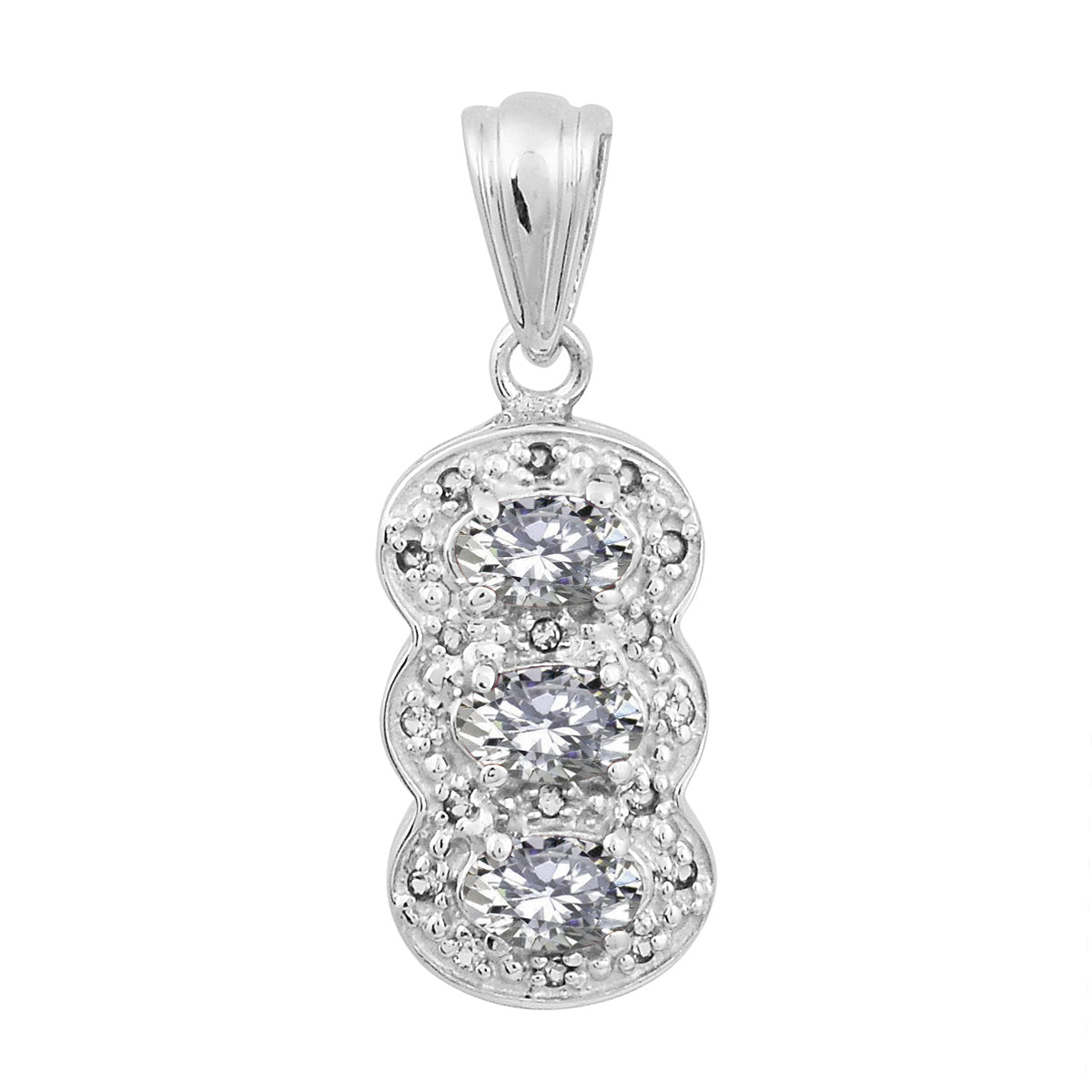 Multi Stone Three Gemstone Pendant - Sterling Silver