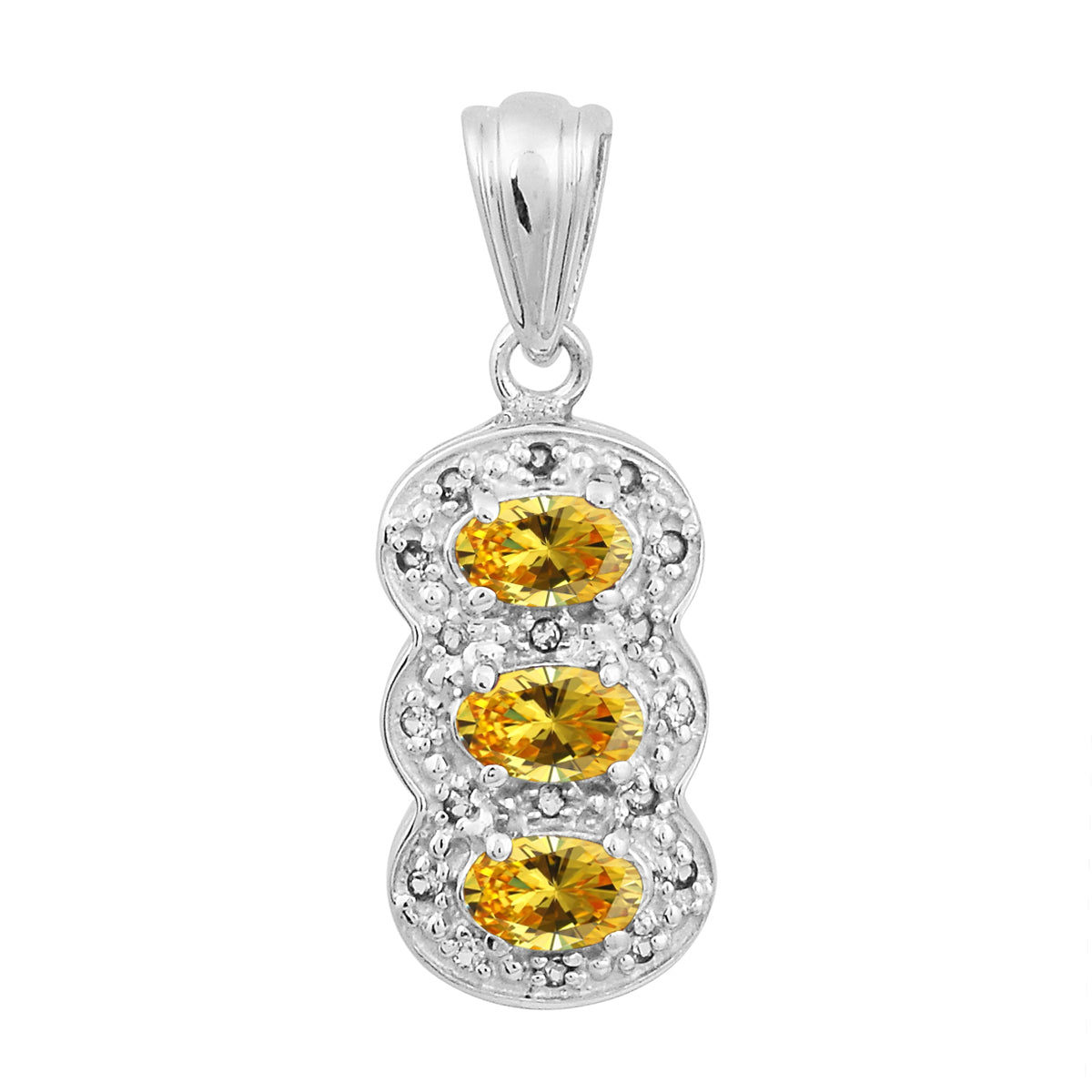 Multi Stone Three Gemstone Pendant - Sterling Silver
