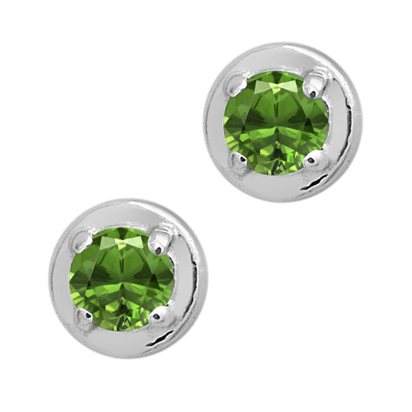 Round Shape Tiny Stud Multi Choice Gemstone 925 Sterling Silver Earring