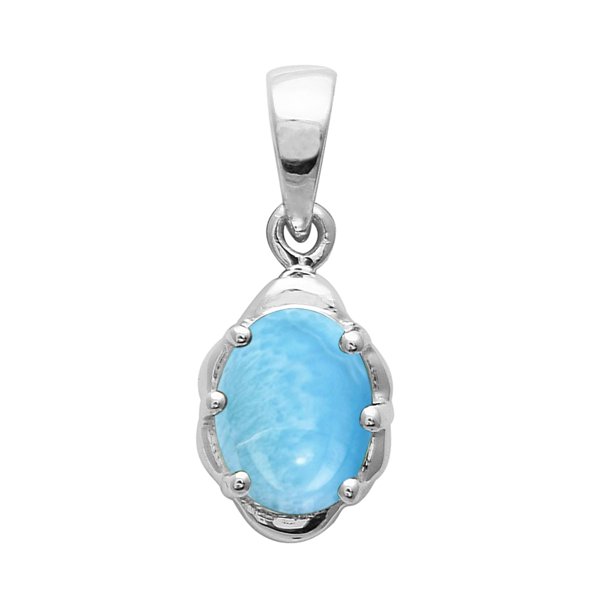 Multi Stone Oval Solitaire Pendant – Sterling Silver
