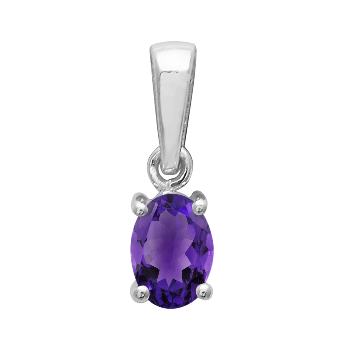 Multi Stone Oval Cut Pendant - Sterling Silver