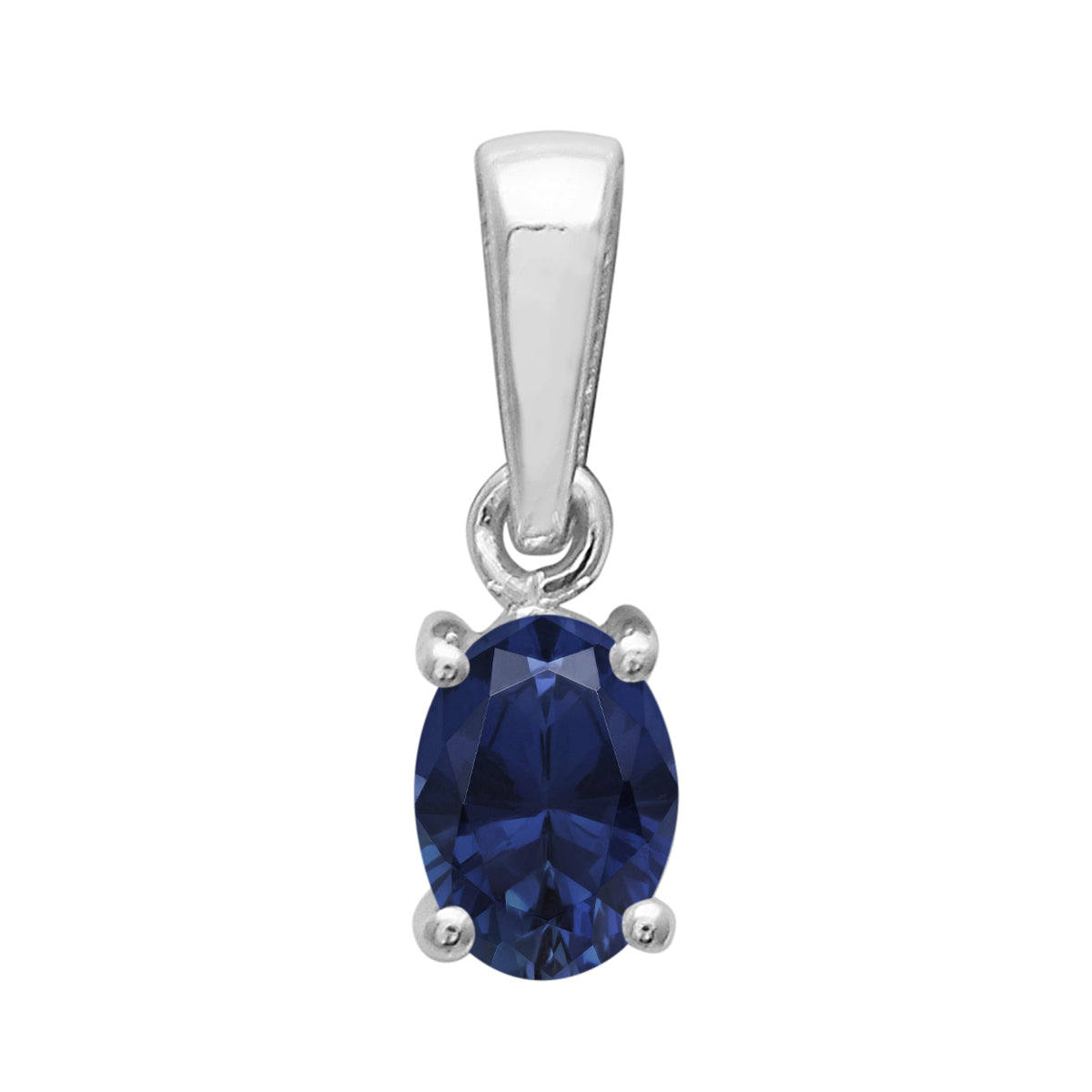 Multi Stone Oval Cut Pendant - Sterling Silver