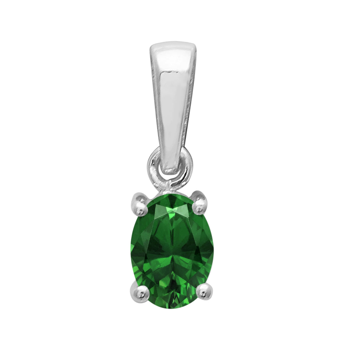 Multi Stone Oval Cut Pendant - Sterling Silver