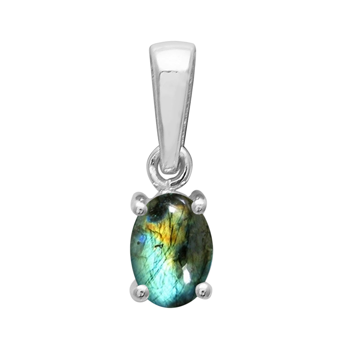 Multi Stone Oval Cut Pendant - Sterling Silver