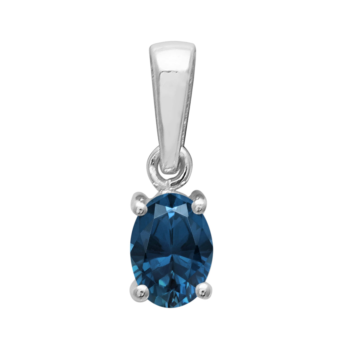 Multi Stone Oval Cut Pendant - Sterling Silver