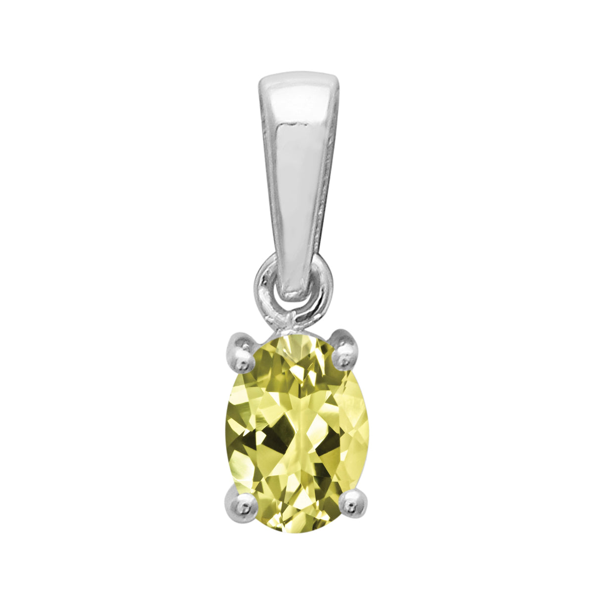 Multi Stone Oval Cut Pendant - Sterling Silver