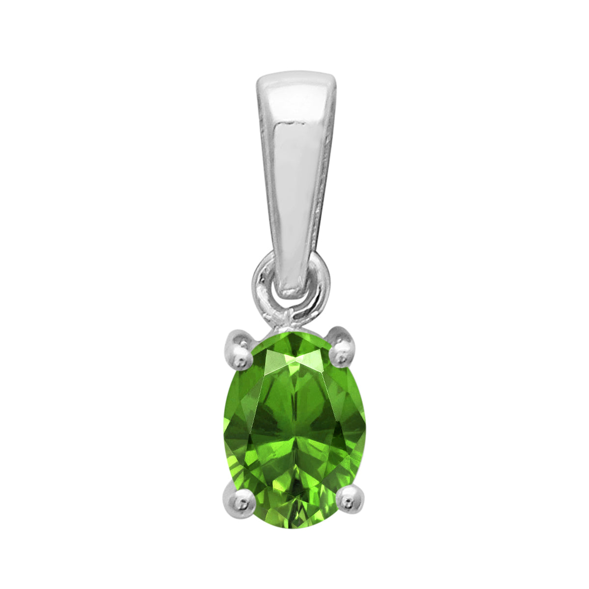 Multi Stone Oval Cut Pendant - Sterling Silver
