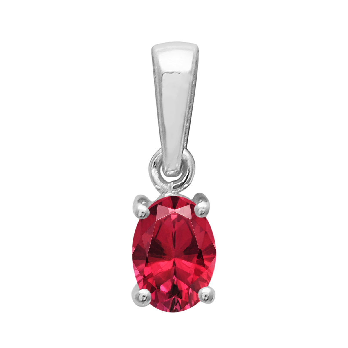 Multi Stone Oval Cut Pendant - Sterling Silver