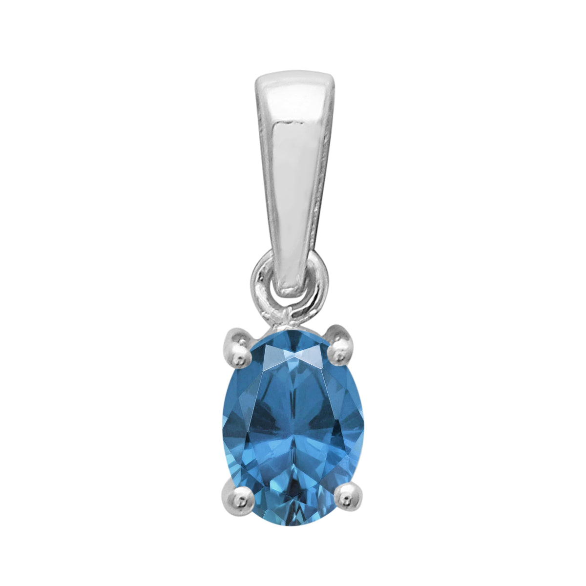 Multi Stone Oval Cut Pendant - Sterling Silver