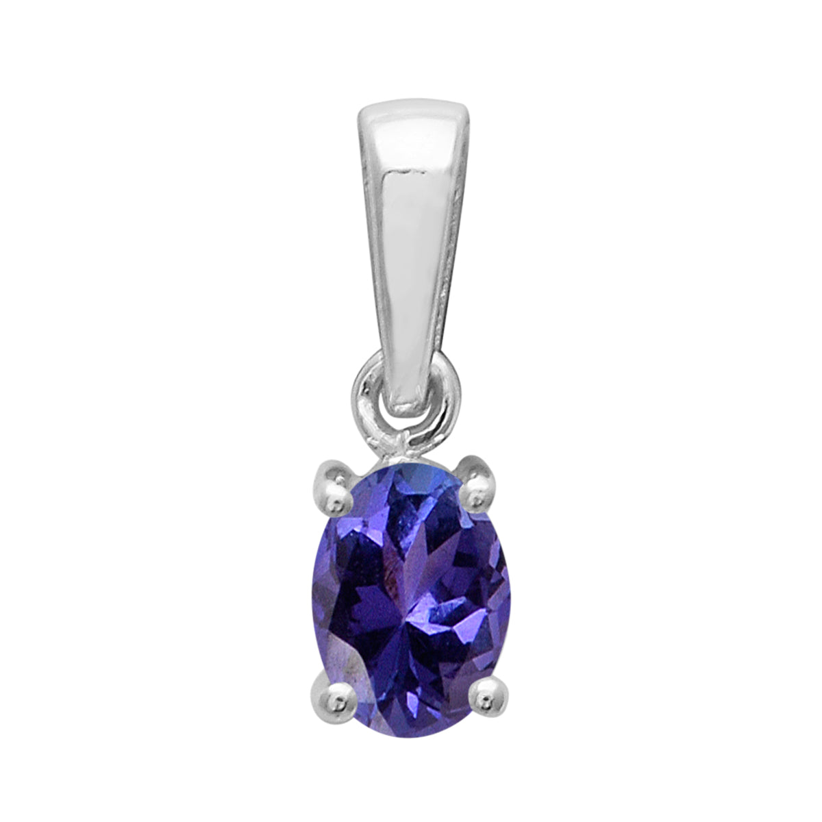 Multi Stone Oval Cut Pendant - Sterling Silver