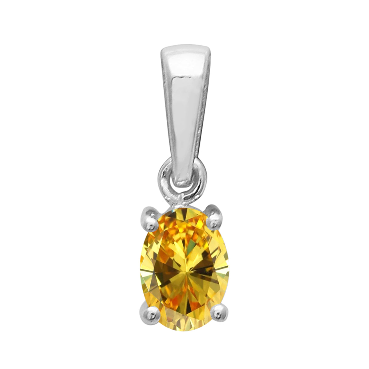 Multi Stone Oval Cut Pendant - Sterling Silver