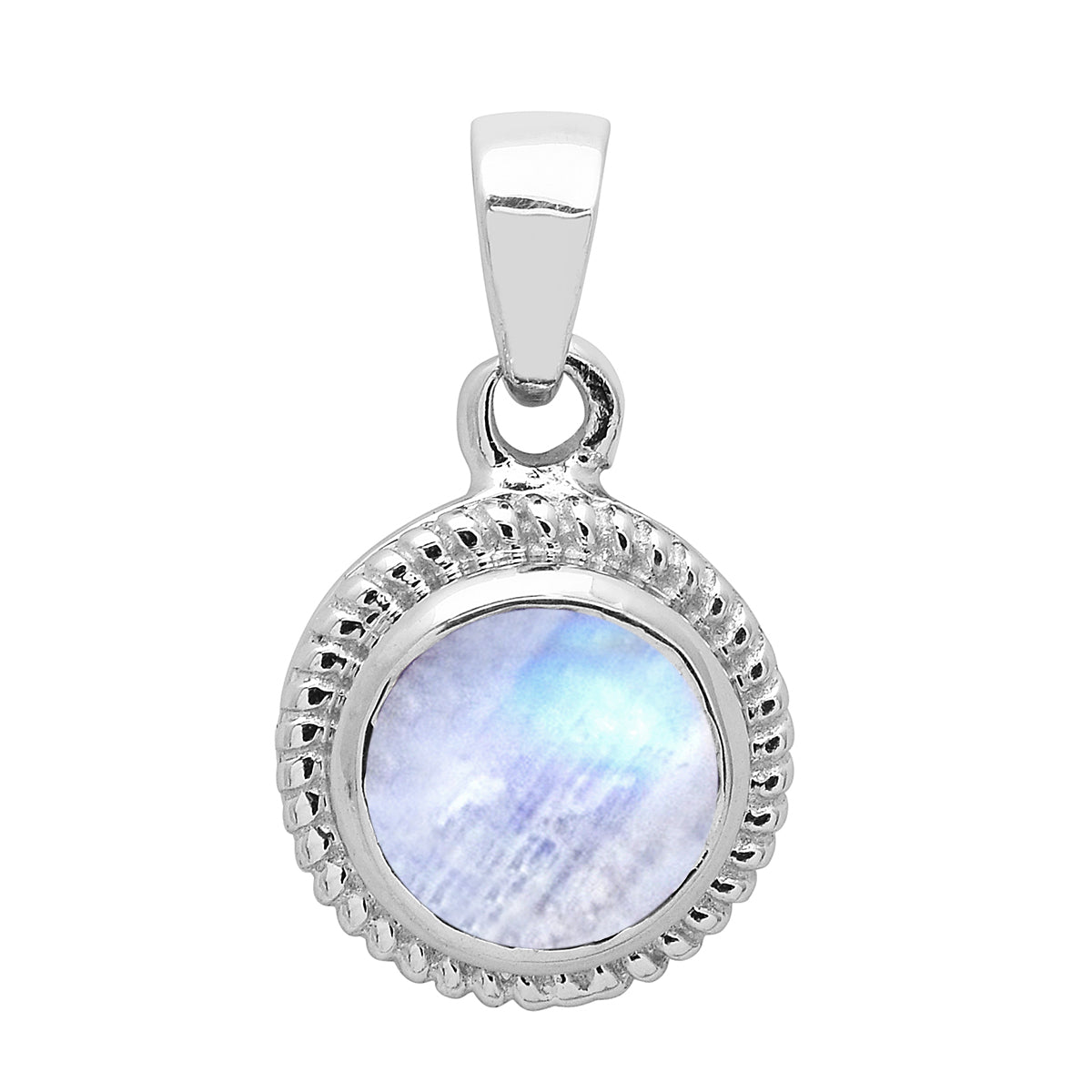 Multi Stone Round Amethyst Solitaire Pendant - Sterling Silver