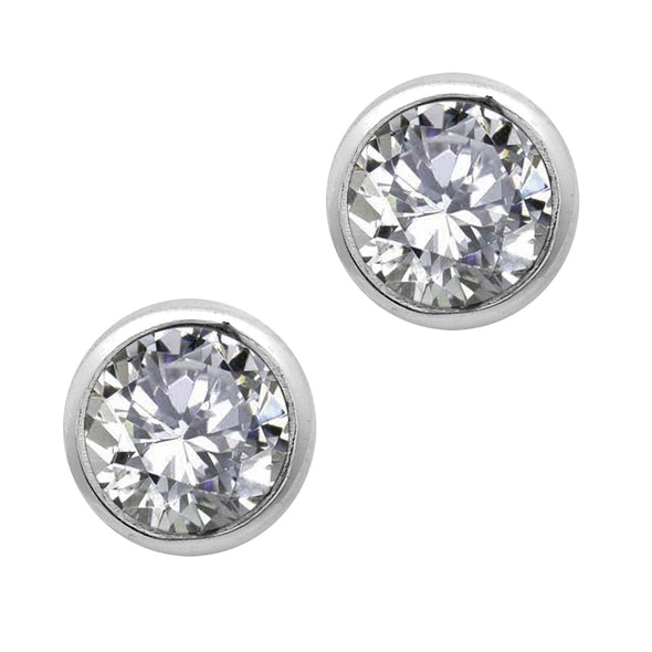 Bezel Set 5 MM Round Multi Choice Gemstone 925 Sterling Silver Earring
