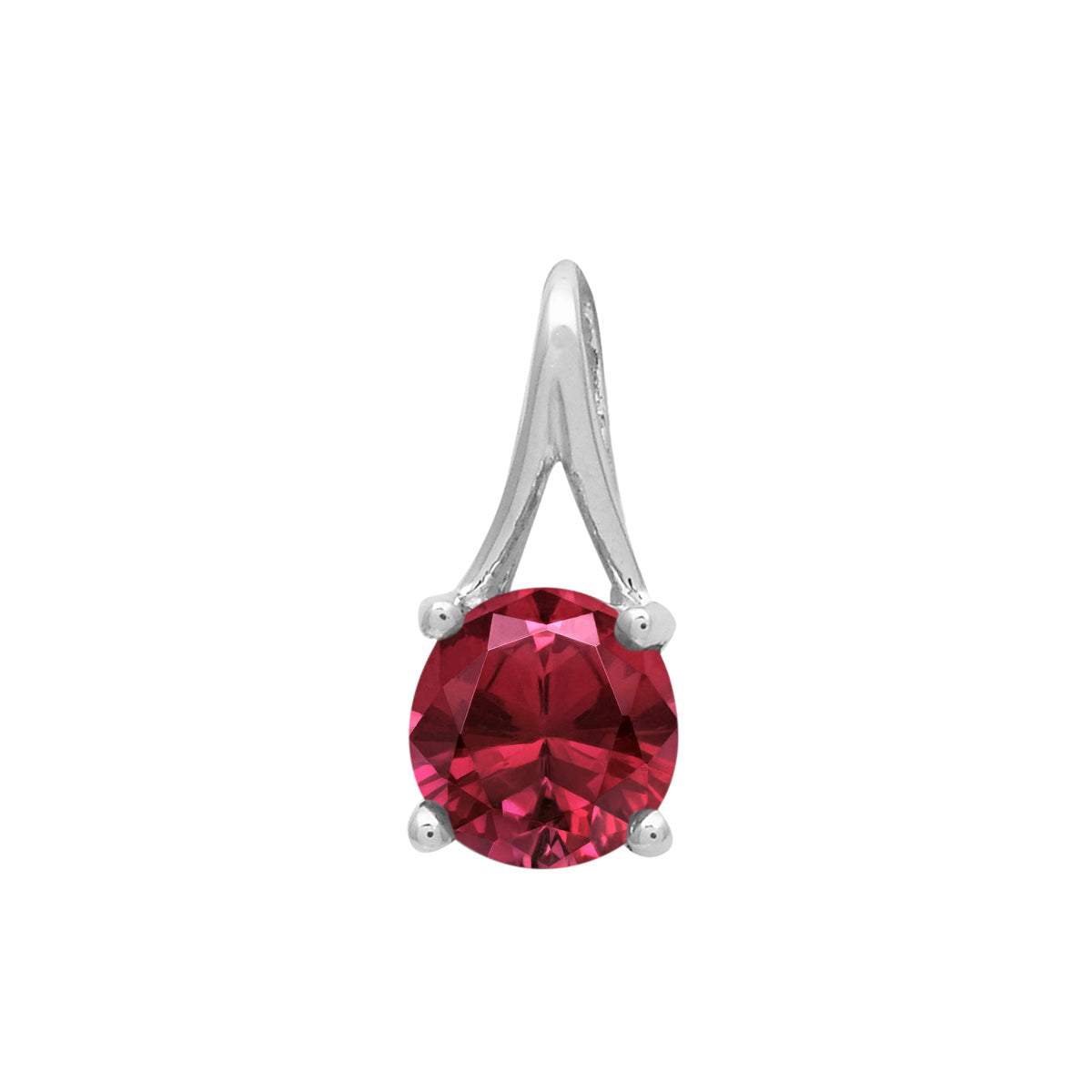 Multi Stone Round Solitaire Pendant - Sterling Silver