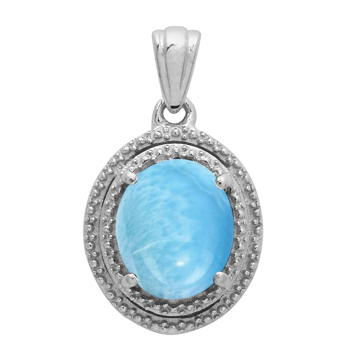 Multi Stone Oval Cut Solitaire Pendant - Sterling Silver