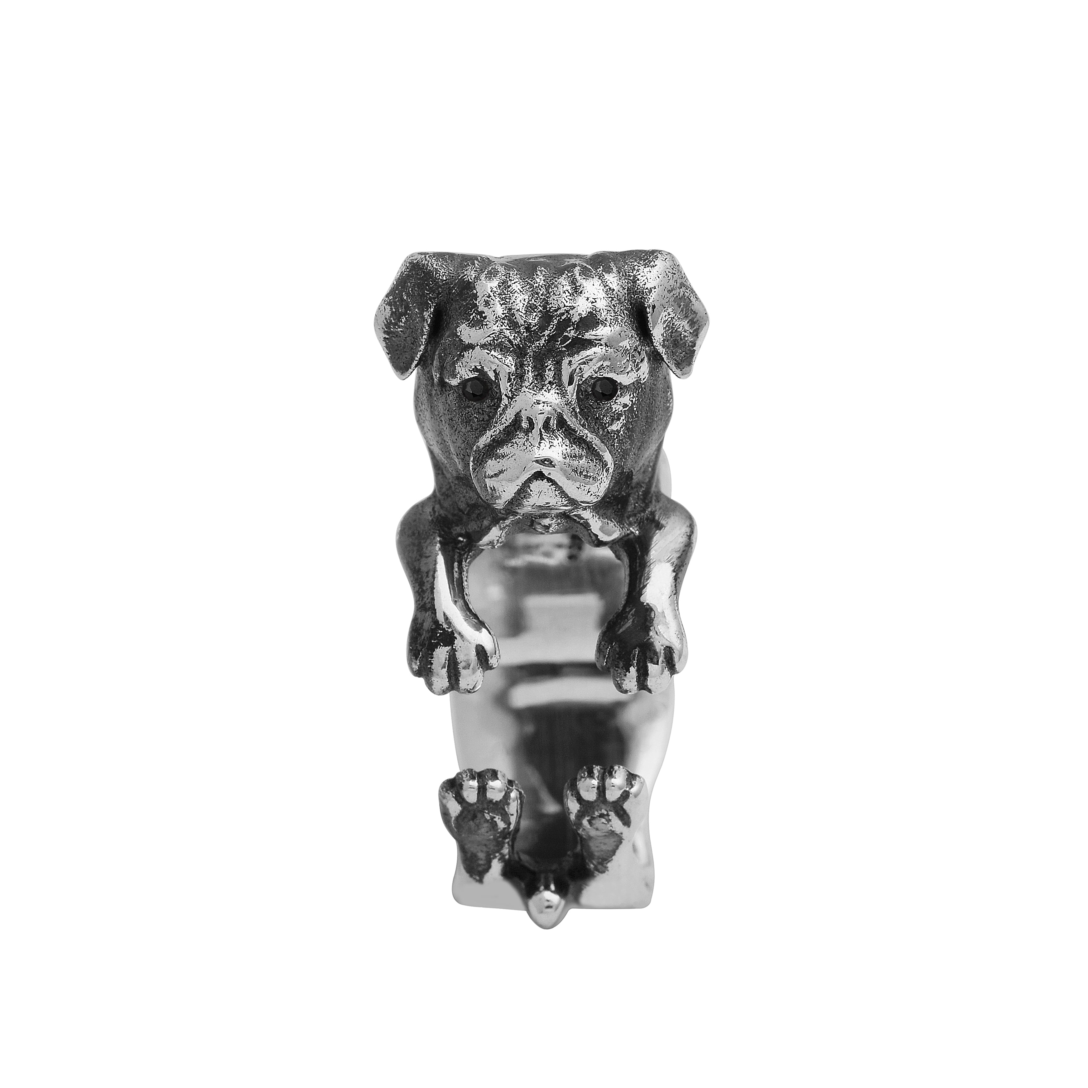 Bulldog Biker Ring - Sterling Silver