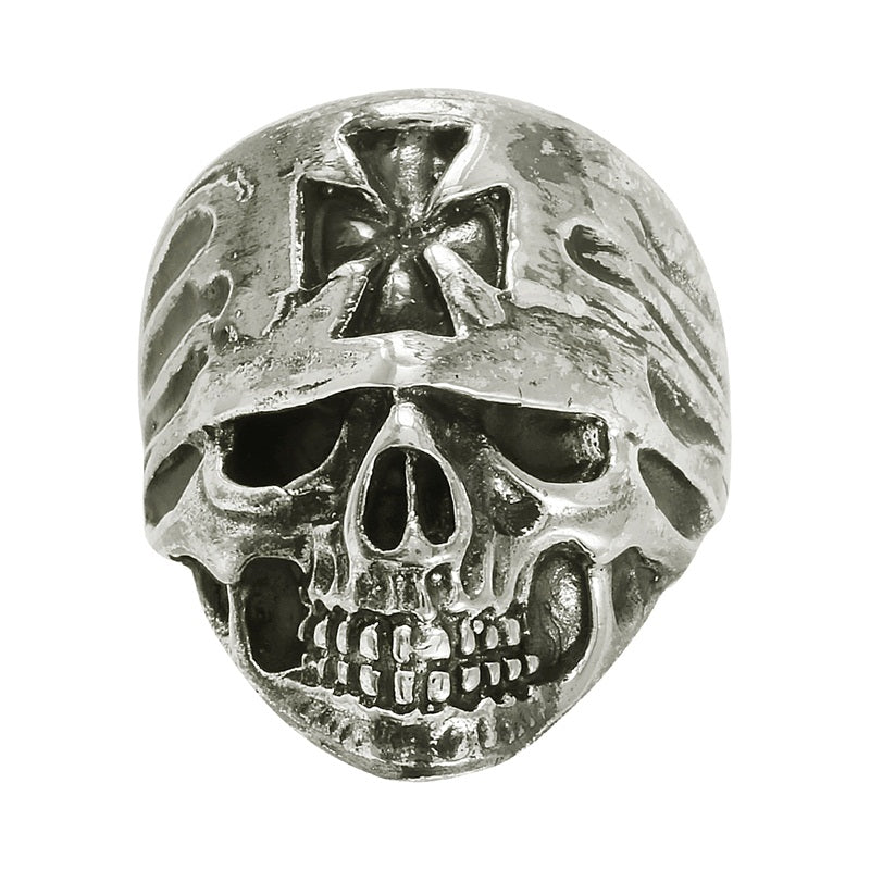 Biker Style Skull Ring - Sterling Silver