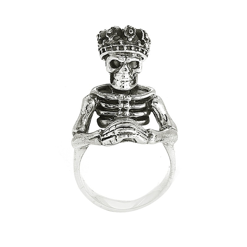 Crown Skull Biker Ring