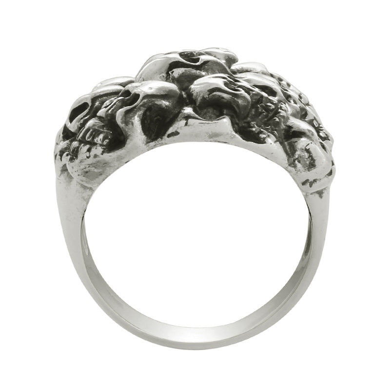 Anello multi-teschio da motociclista