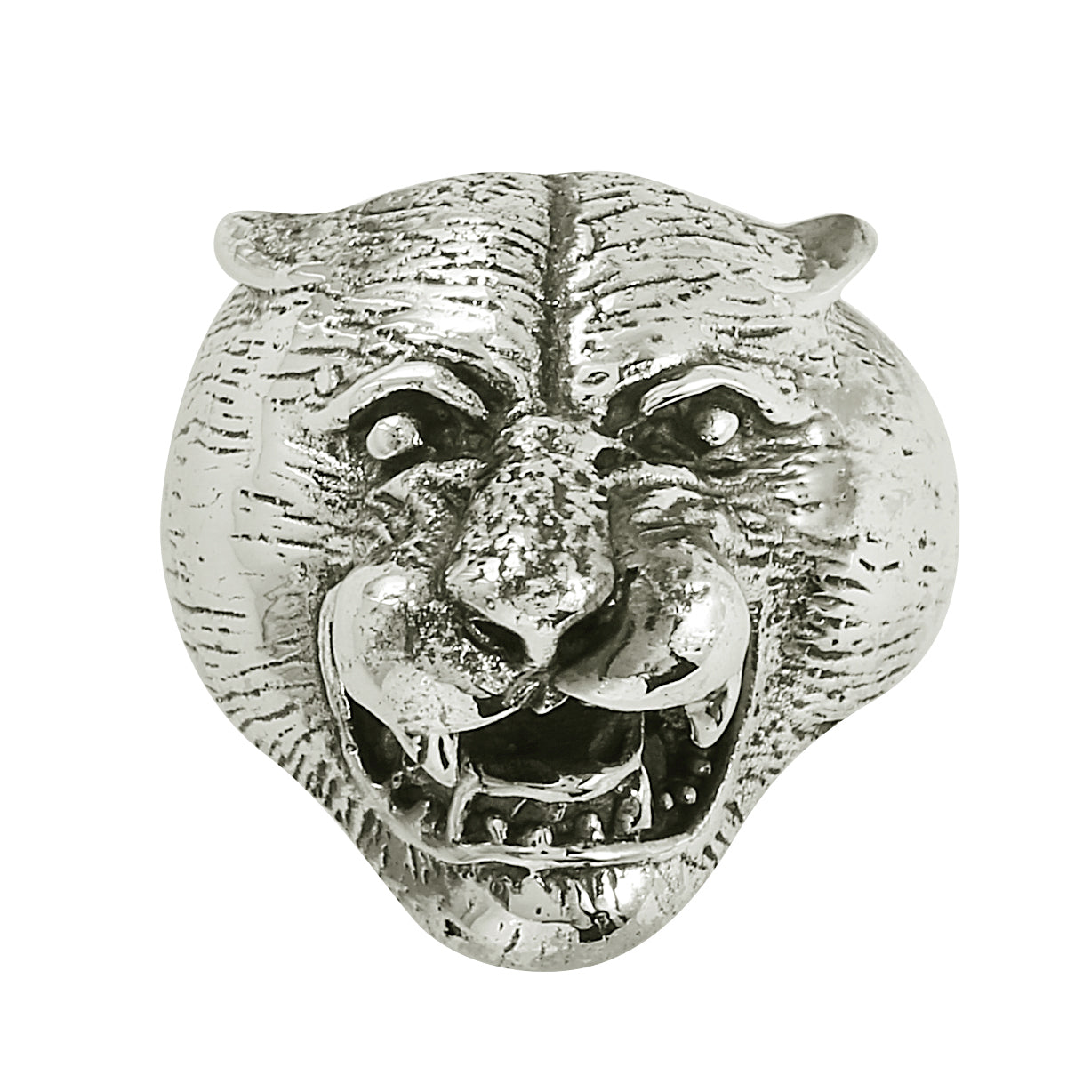 Tiger Head Statement Ring - Sterling Silver