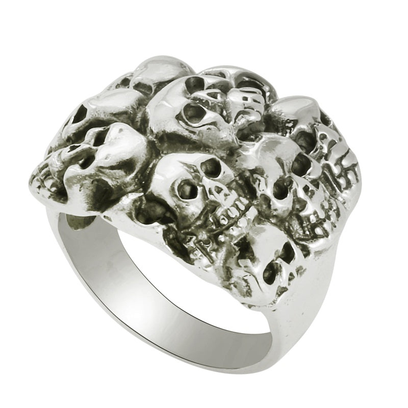 Biker Multi Skull Ring