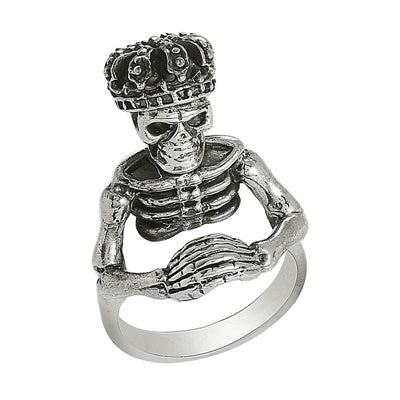 Crown Skull Biker Ring