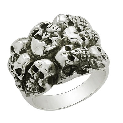 Biker Multi Skull Ring