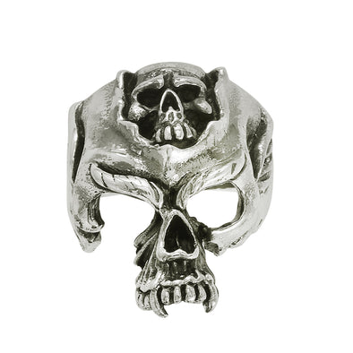 Head in Head Skeleton Ring