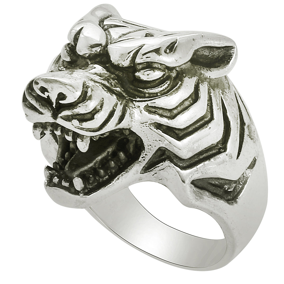 Anello con testa di tigre siberiana