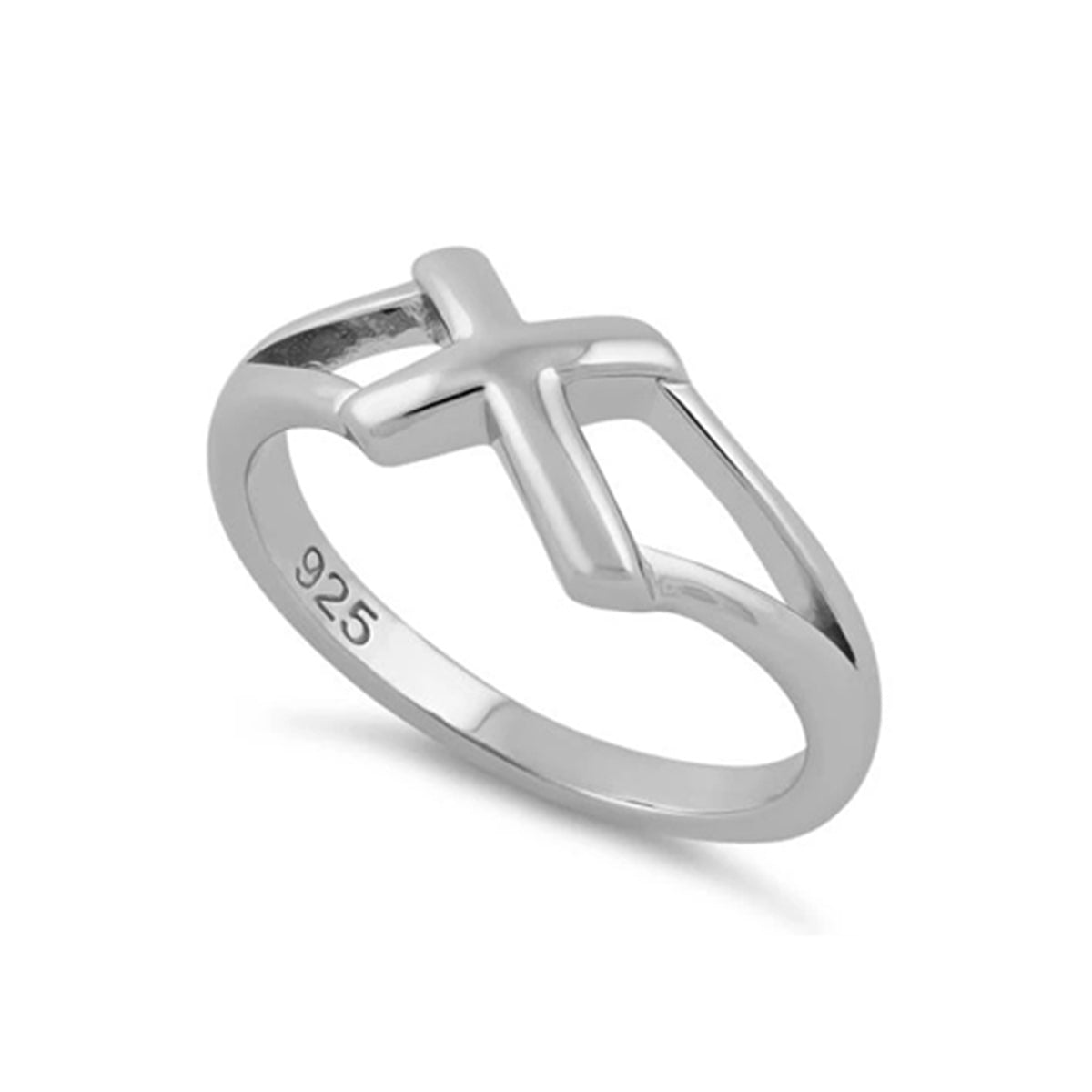 Sideways Cross Ring - Sterling Silver