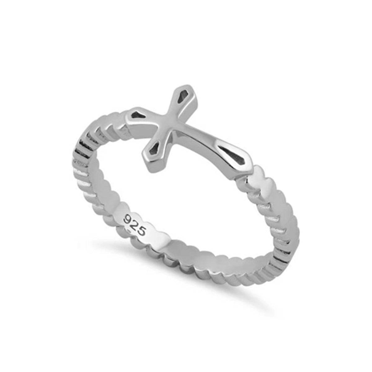Christian Cross Ring - Sterling Silver