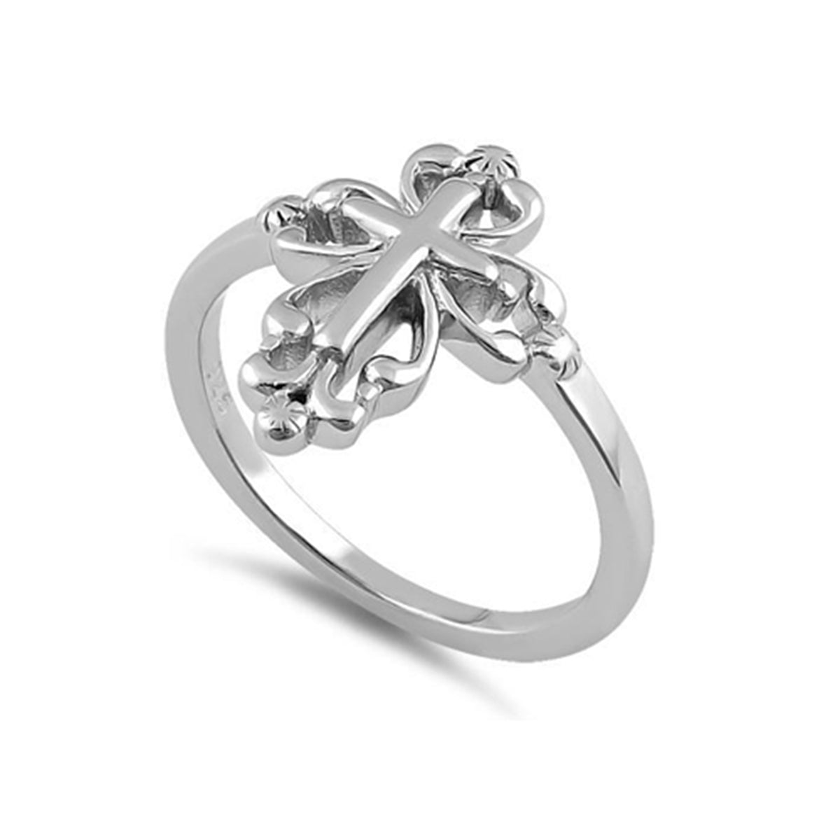 Filigree Cross Ring - Sterling Silver