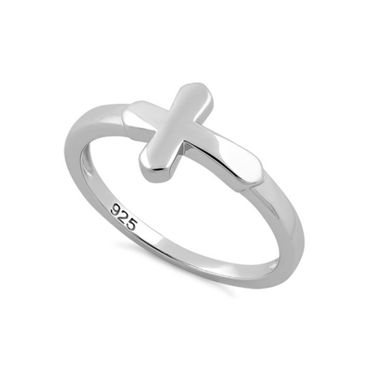 Sideways Cross Ring - Sterling Silver
